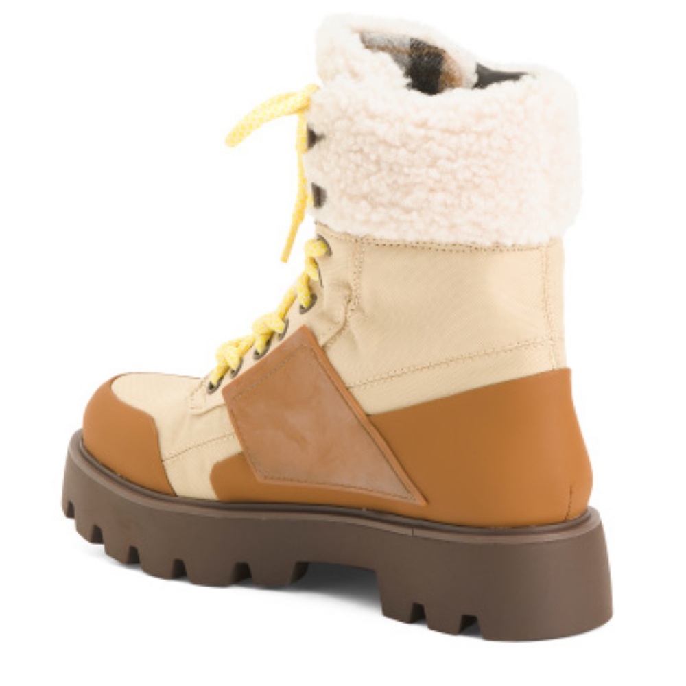 Franco Sarto Beige Balin Hike Boots With Shearling Collar Women’s Size 7.5 - Picture 5 of 7